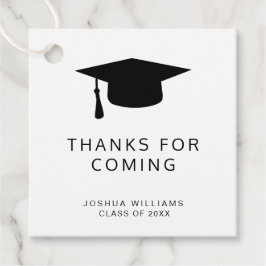 Minimalistisk Tack för svartvit Studentmössa Gåvor Etiketter