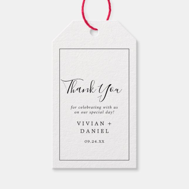 Minimalistisk Tack-förmån Presentetikett (Framsidan)