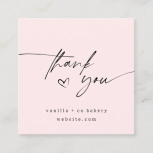 Minimalistisk Tack Heart-kundkupong Fyrkantigt Visitkort