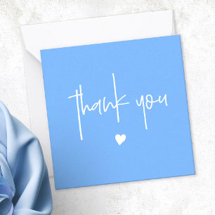 Minimalistisk Tack, Mid Blue Heart-kompakt Anteckningskort
