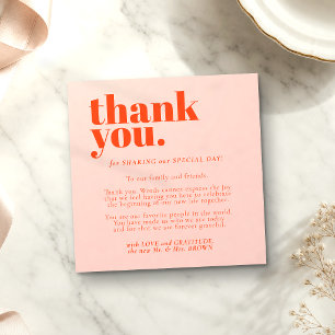 Minimalistisk Tack Orange Rosa Tilläggskort