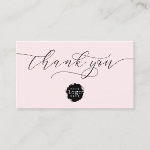 Minimalistisk Tack Script Heart Small Branding Visitkort