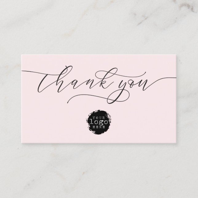 Minimalistisk Tack Script Heart Small Branding Visitkort (Framsida)