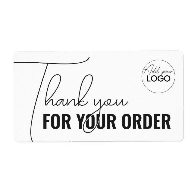 Minimalistisk tack-sticker med enkel bokstavsstil fraktsedel (Framsidan)