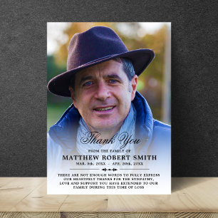 Minimalistisk Tack Sympathy Funeral PHOTO Kort