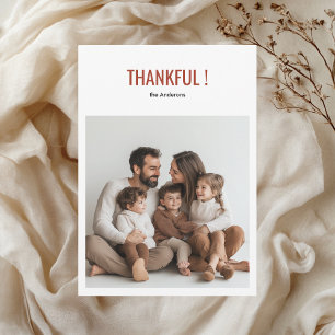 Minimalistisk Tacksägelse Thanksgiving Familjefoto Inbjudningar