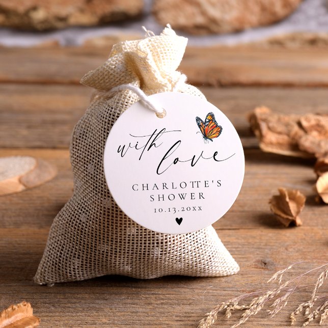 Minimalistisk Tacksam Monark Fjäril Dusch Gåvor Etiketter (Skapare uppladdad)