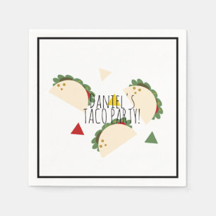 Minimalistisk Taco Födelsedags Taco Fiesta Baby Sh Pappersservett