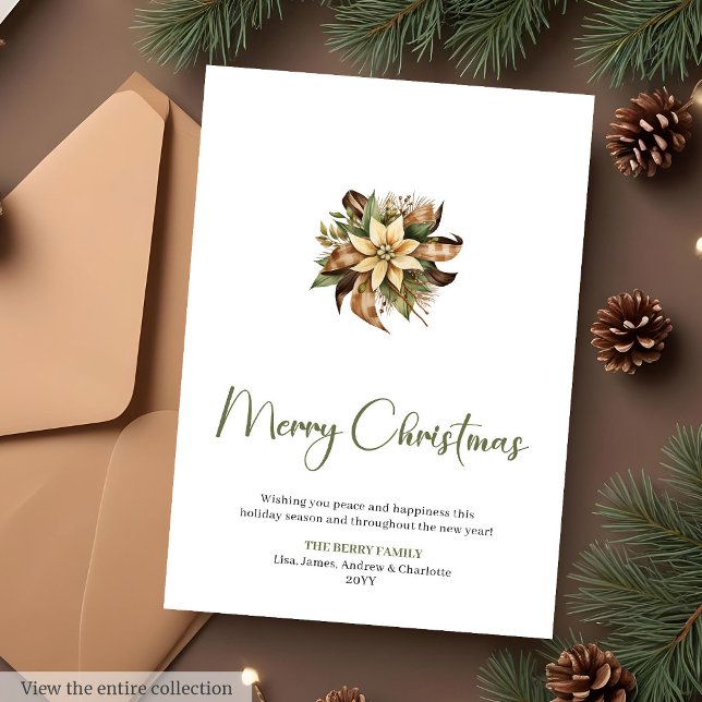 Minimalistisk tall-krans Julhälsning  Julkort (Minimalist Pine Wreath Holiday Christmas Greeting Card

)