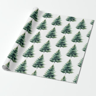 Minimalistisk tallträd grön jul firande presentpapper