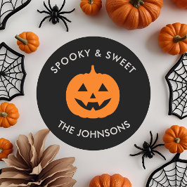 Minimalistisk taloky Vibes - Personlig Halloween Runt Klistermärke