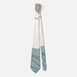 Minimalistisk Tan Aqua och White Neck Tie Slips