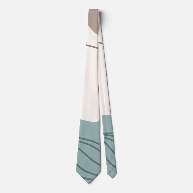 Minimalistisk Tan Aqua och White Neck Tie Slips (Framsida)