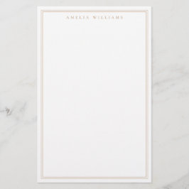 Minimalistisk Tan Monogram Två Kantlinjer Brevpapper