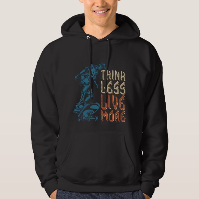 Minimalistisk "Tänka Less Live More" Motivering Qu Hoodie (Framsida)