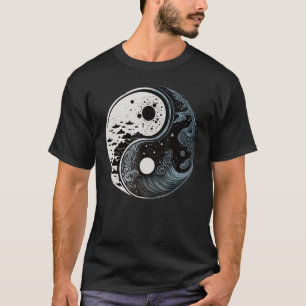 Minimalistisk taoism Yin Yang-symbol på enkel Zen T Shirt