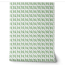 Minimalistisk Tapet med Gröna Bladsmönster
