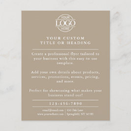 Minimalistisk Taupe Beige Business Logotyp Promoti Flygblad