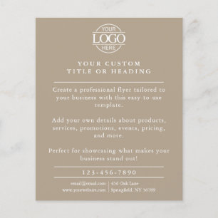 Minimalistisk Taupe Beige Business Logotyp Promoti Flygblad