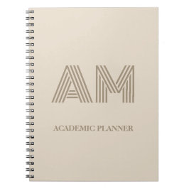 Minimalistisk Taupe Beige Geometrisk Anpassad Mono Anteckningsbok