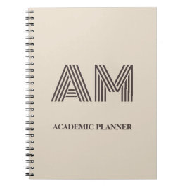 Minimalistisk Taupe Beige Geometrisk Anpassad Mono Anteckningsbok