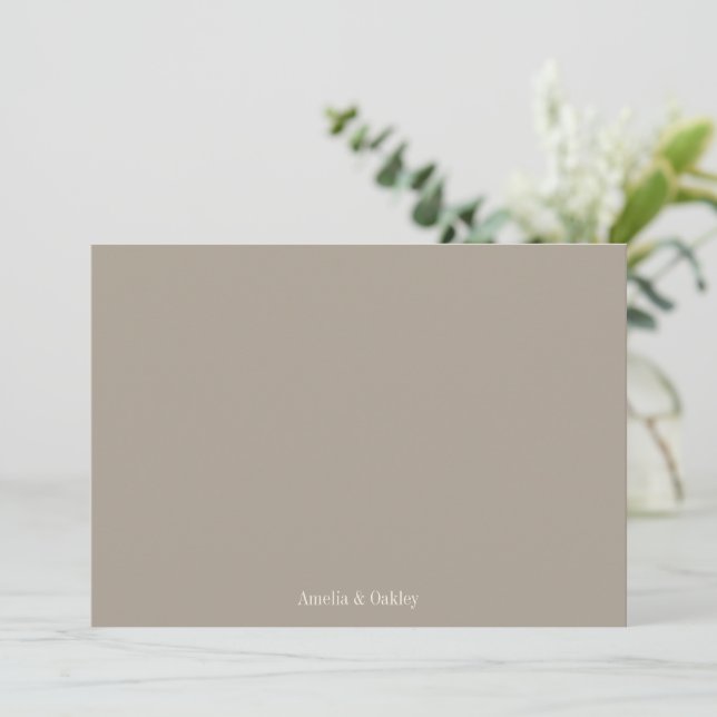 Minimalistisk Taupe Brown Elegant bröllop Anpassni Tack Kort (Stående Fram)