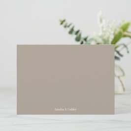 Minimalistisk Taupe Brown Elegant bröllop Anpassni Tack Kort