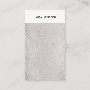Minimalistisk Taupe Glitter Earring Holder Visitkort