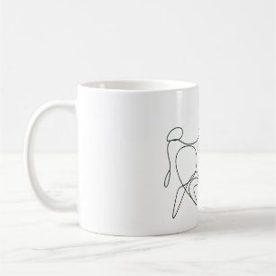 Minimalistisk Taurus Bull Line Art Kaffemugg