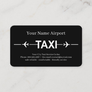 Minimalistisk Taxi Flygplansstartbaneskyltning Visitkort