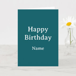 Minimalistisk Teal Är Allt Du Behöver Födelsedag Kort