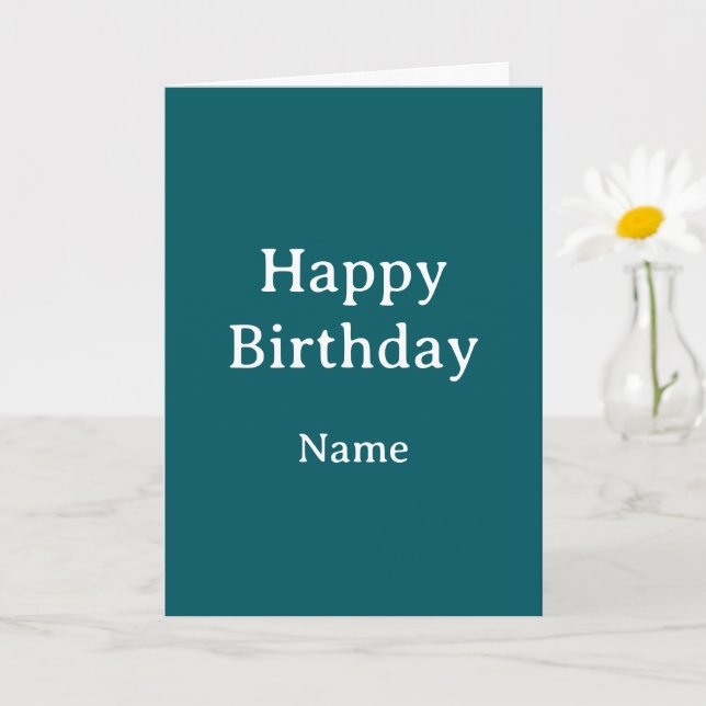 Minimalistisk Teal Är Allt Du Behöver Födelsedag Kort (Liten växt)
