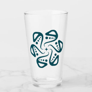 Minimalistisk teal bläckfisk tentakel mandala kons glaskopp
