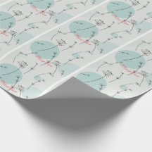Minimalistisk teal maskrosfröinslagspapper
