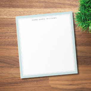 Minimalistisk Teal Två Kant Namn Anteckningsblock