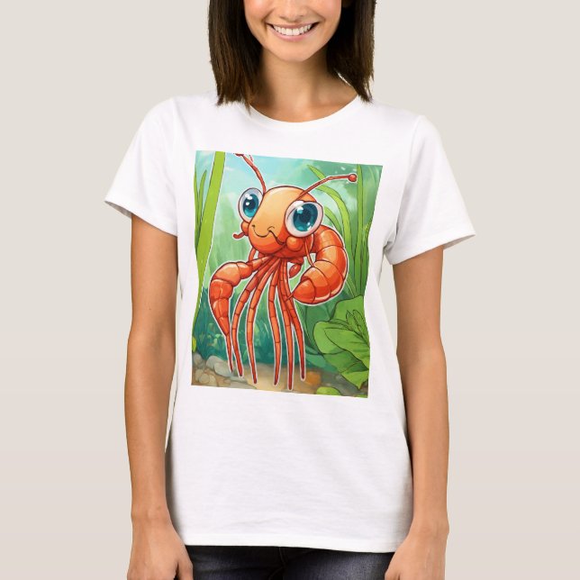 "Minimalistisk Tecknad Cancer Sticker Design T-Shi T Shirt (Framsida)