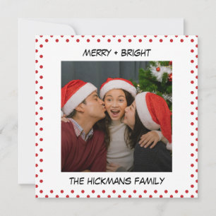 Minimalistisk Tecknad God jul med foto Julkort