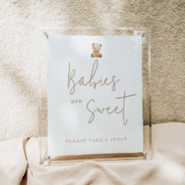 Minimalistisk Teddybjörn Baby Shower Bebisar Är Sö Poster
