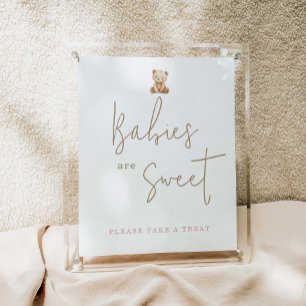 Minimalistisk Teddybjörn Baby Shower Bebisar Är Sö Poster