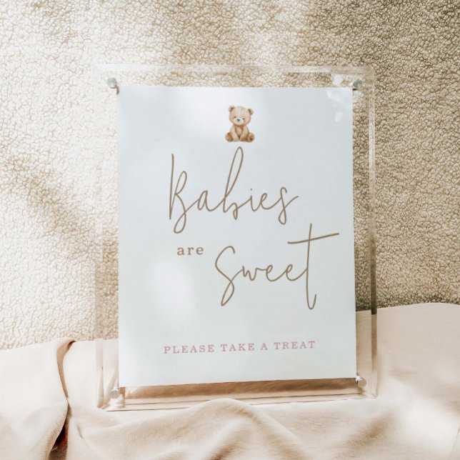 Minimalistisk Teddybjörn Baby Shower Bebisar Är Sö Poster (Skapare uppladdad)