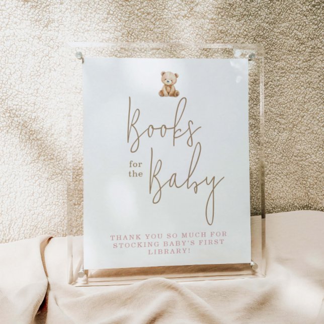 Minimalistisk Teddybjörn Bebis Dusj Böcker För Beb Poster (Skapare uppladdad)