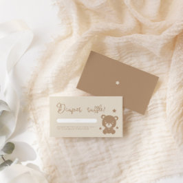Minimalistisk Teddybjörn Blöjlotteri Baby Shower Tilläggskort
