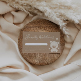 Minimalistisk Teddybjörn Familjetradition Baby Sho Tilläggskort
