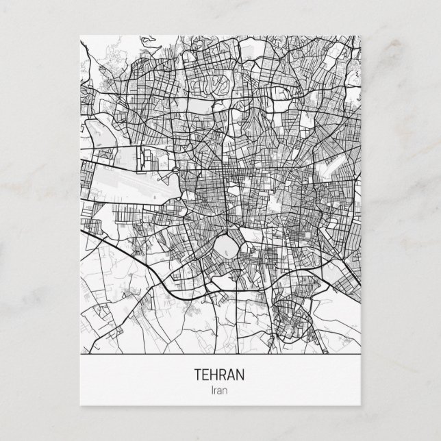 minimalistisk Teheran Iran Vykort (Framsida)