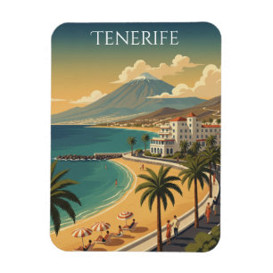 Minimalistisk Teneriffa Kanarieöarna Vintage Resa Magnet