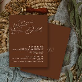 Minimalistisk Terra Cotta Calligraphy Blommigt Brö Tilläggskort