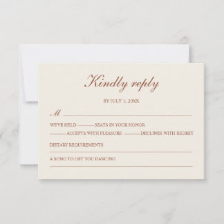 Minimalistisk Terraco Enkel Elegant RSVP OSA Kort