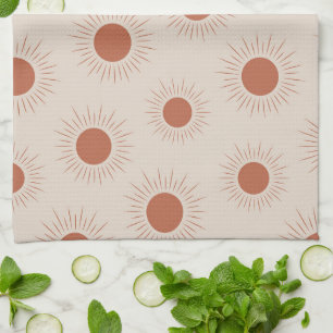 Minimalistisk Terracotta Abstrakt Boho sol mönster Kökshandduk