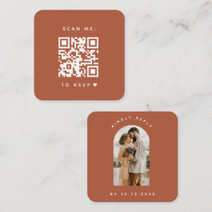 Minimalistisk Terracotta Arch Photo QR-kod OSA Kär Tilläggskort