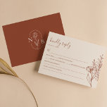 Minimalistisk terracotta Bränn Orange Boho Bröllop OSA Kort<br><div class="desc">Minimalistiskt Terracotta Burnt Orange Boho-Bröllop OSA Card. Monogram längst bak.</div>